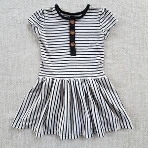 Lulu & Roo Where the Wild Things Are Black & White Striped Dress GUC 4T